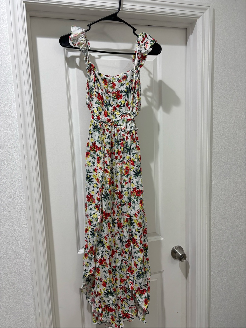 NEW LuLu’s Lush Easy on the Eyes Cream Floral Print Off-the-Shoulder Maxi Dress